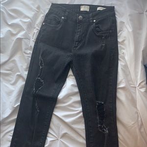 CottonOn Black Distressed Jeans